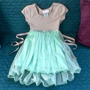 High-low Gray and Aqua Party Dress